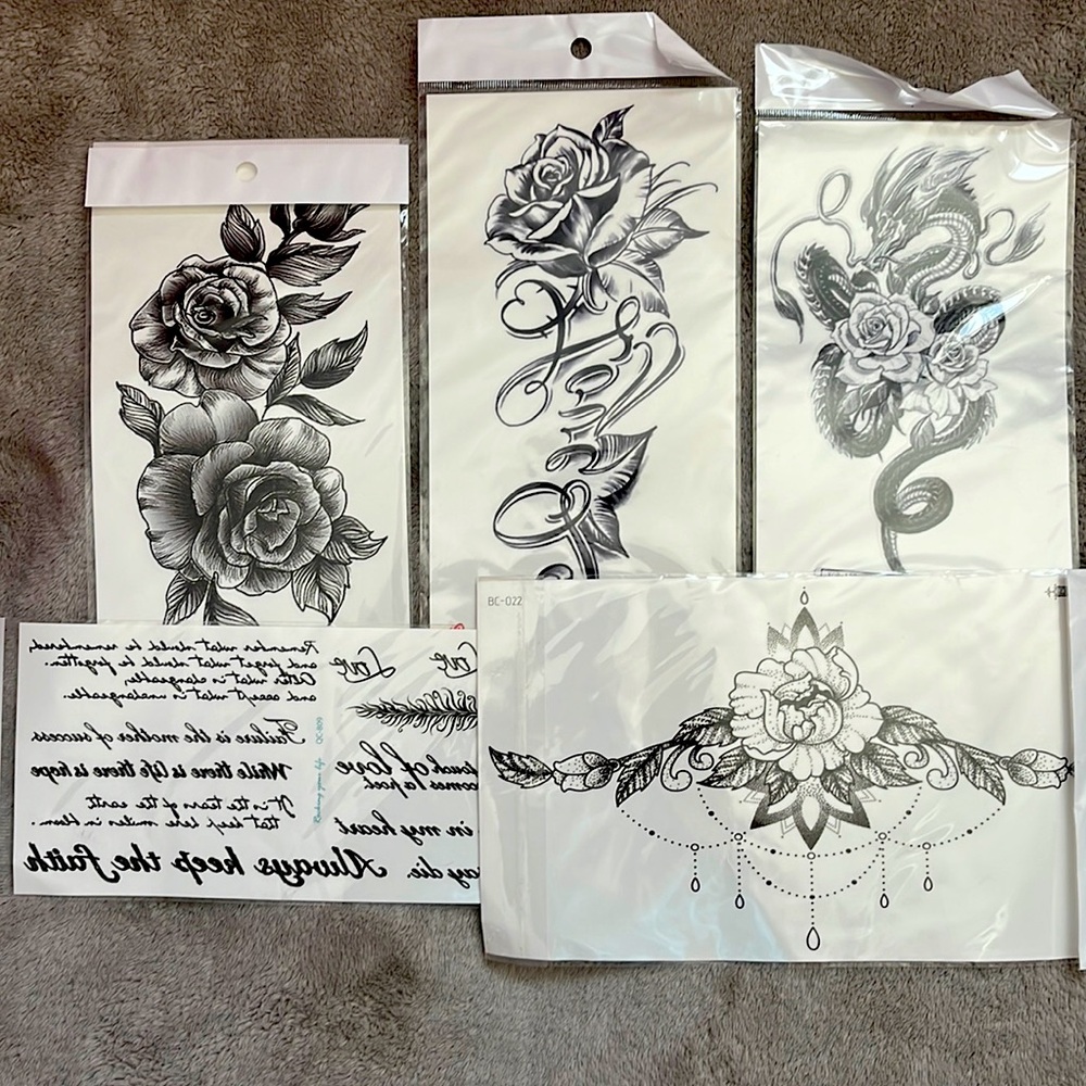 ‼️ Black Ink Temporary Tattoos